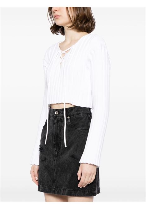 White cropped knit top - women ALEXANDER WANG | 4KC2241014100